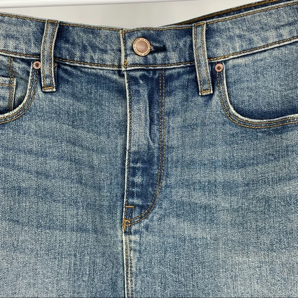 Hudson Jeans Light Blue Distressed Denim Mini Skirt